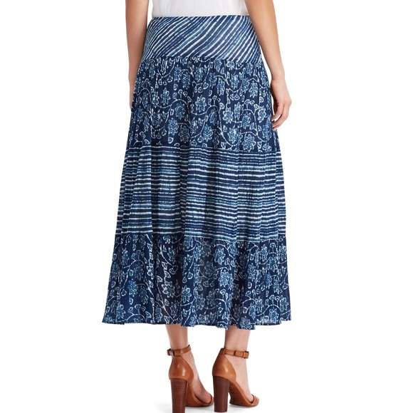Chaps Blue Floral Maxi Skirt - Picture 2 of 15